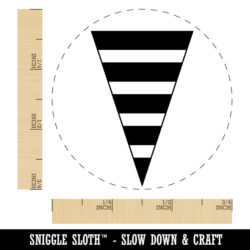 Thick Striped Pennant Rubber Stamp for Stamping Crafting Planners