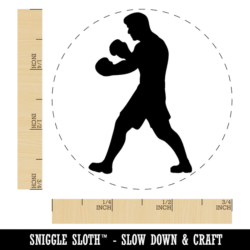 Boxer Fighter Stance with Boxing Gloves Pugilist Rubber Stamp for Stamping Crafting Planners