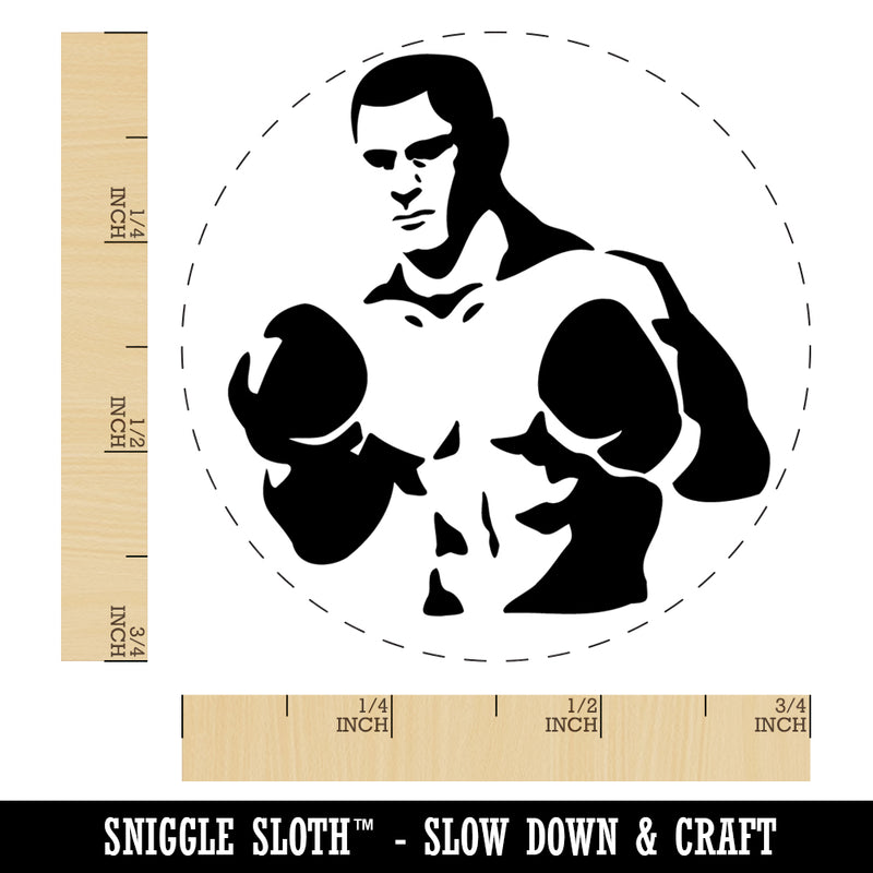 Boxer Man with Boxing Gloves Pugilist Rubber Stamp for Stamping Crafting Planners
