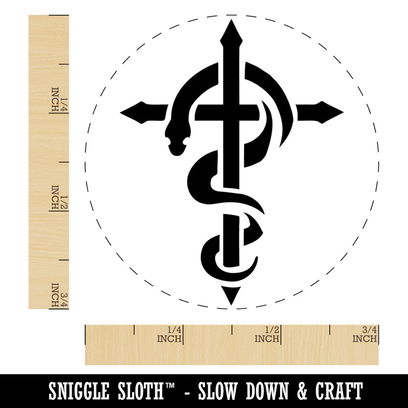 Brazen Serpent on Cross Good and Evil Rubber Stamp for Stamping Crafting Planners