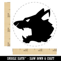 Ferocious Snarling Wolf Head Side Rubber Stamp for Stamping Crafting Planners