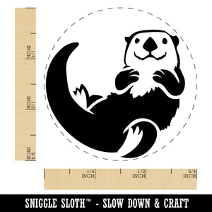 Floating Sea Otter Rubber Stamp for Stamping Crafting Planners