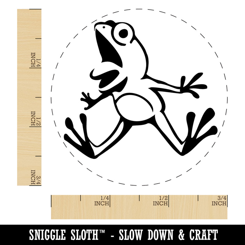 Frog Leaping from Shock and Surprise Rubber Stamp for Stamping Crafting Planners