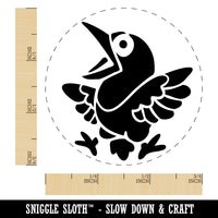 Shocked and Surprised Little Bird Crow Raven Rubber Stamp for Stamping Crafting Planners