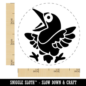 Shocked and Surprised Little Bird Crow Raven Rubber Stamp for Stamping Crafting Planners