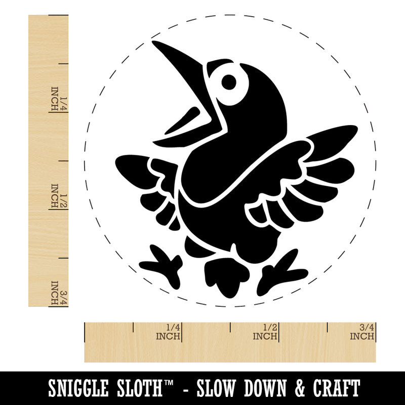 Shocked and Surprised Little Bird Crow Raven Rubber Stamp for Stamping Crafting Planners