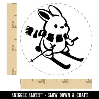Ski Rabbit Bunny Slopes Snow Rabbit Rubber Stamp for Stamping Crafting Planners