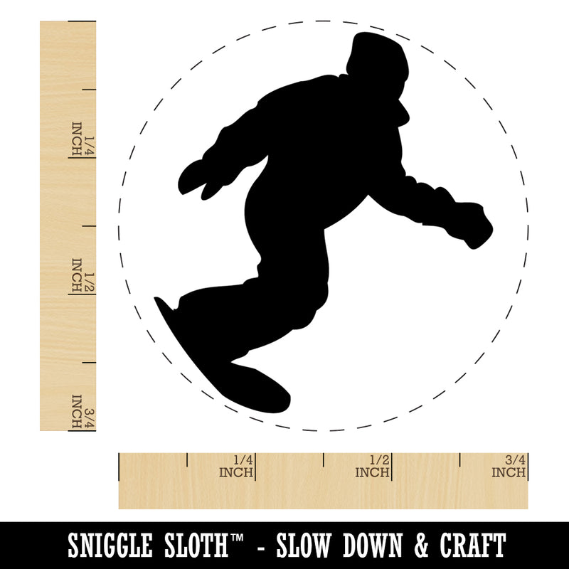 Snowboarder Carve Snow Rubber Stamp for Stamping Crafting Planners