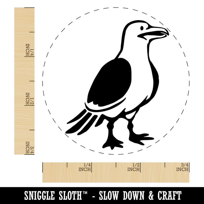 Standing Seagull Bird Rubber Stamp for Stamping Crafting Planners