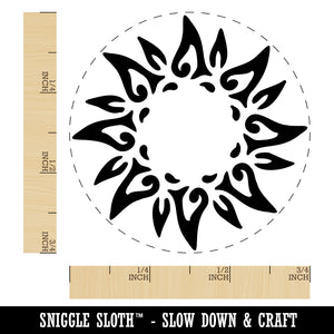 Tribal Sun Circle Star Rubber Stamp for Stamping Crafting Planners