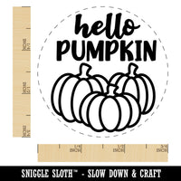 Hello Pumpkin Fall Autumn Halloween Thanksgiving Rubber Stamp for Stamping Crafting Planners