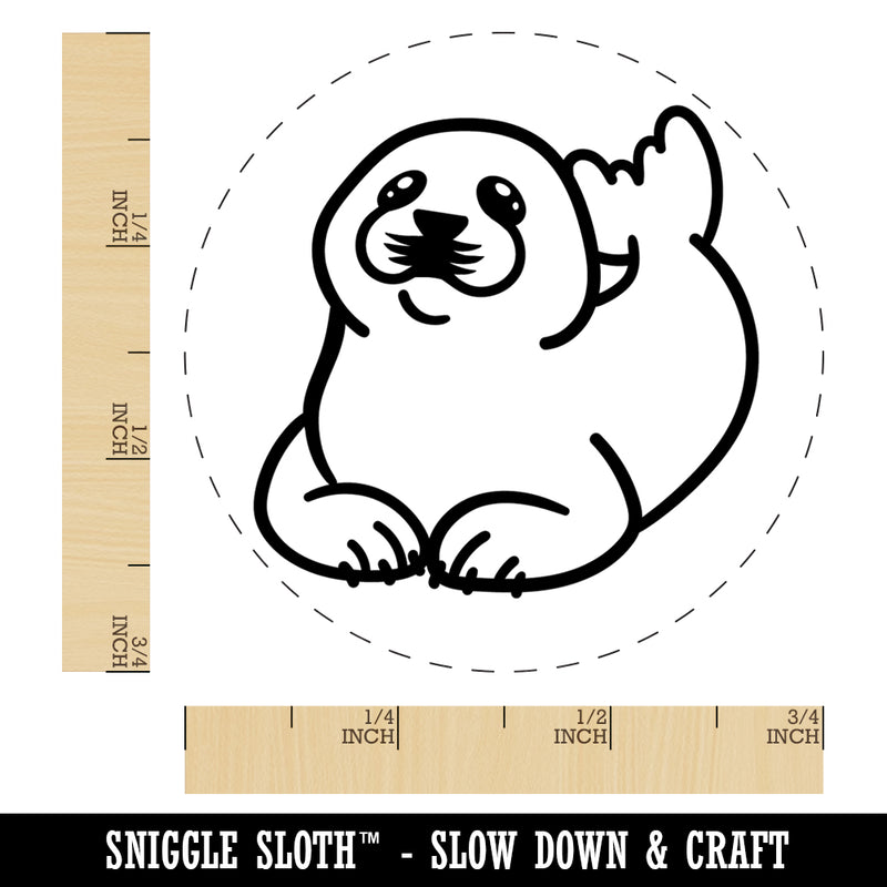 Baby Harp Seal Rubber Stamp for Stamping Crafting Planners