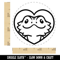 Bearded Dragon Lizard Inside of Heart Rubber Stamp for Stamping Crafting Planners
