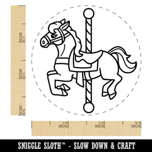 Carousel Horse Carnival Amusement Park Rubber Stamp for Stamping Crafting Planners