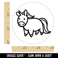 Chibi Unicorn Standing Rubber Stamp for Stamping Crafting Planners