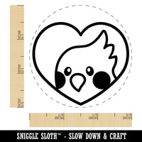 Cockatiel Bird Inside of Heart Rubber Stamp for Stamping Crafting Planners