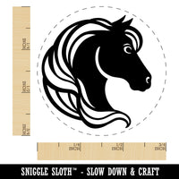 Horse Head Flowing Mane Stallion Rubber Stamp for Stamping Crafting Planners