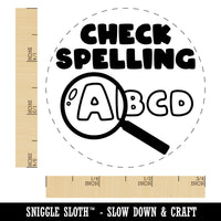 Check Spelling Magnifying Glass Teacher Student Rubber Stamp for Stamping Crafting Planners