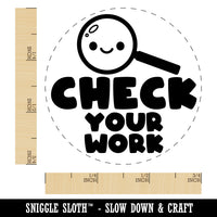 Check Your Work Magnifying Glass Teacher Student Rubber Stamp for Stamping Crafting Planners