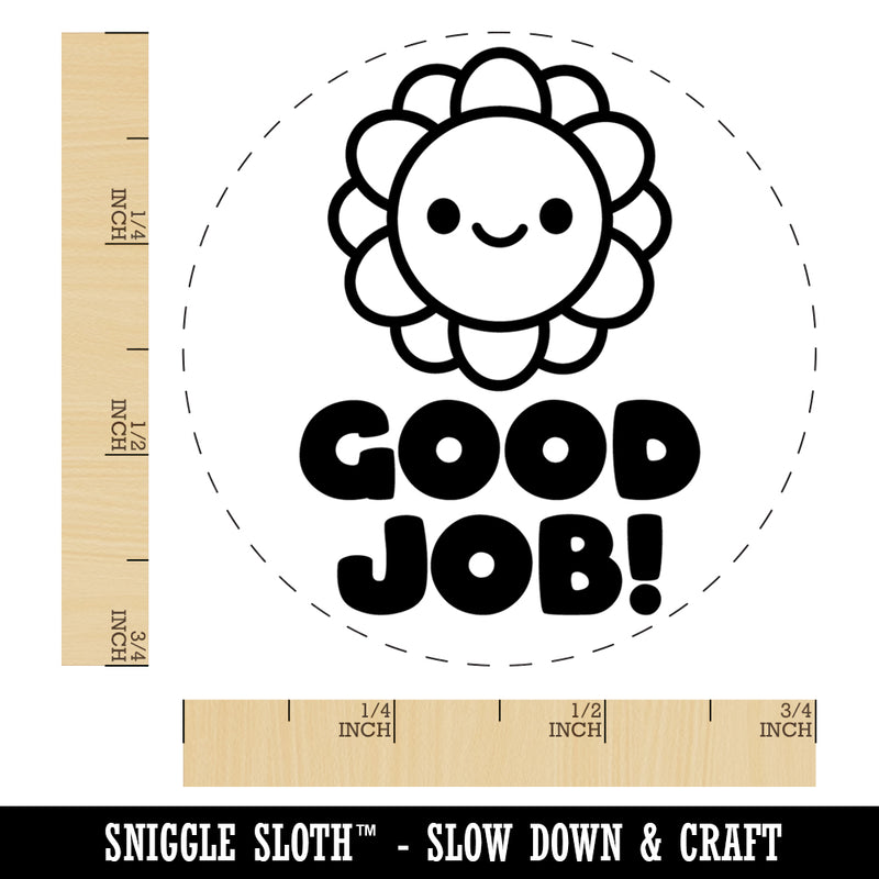 Good Job Happy Flower Teacher Student Rubber Stamp for Stamping Crafting Planners