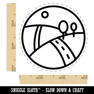 Hilly Roadscape Rubber Stamp for Stamping Crafting Planners