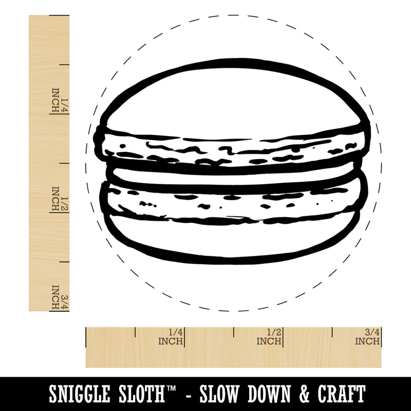 Macaron Cookie Sketch Rubber Stamp for Stamping Crafting Planners
