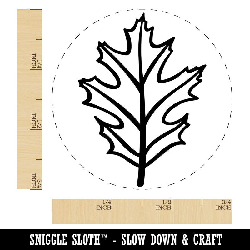 Red Oak Leaf Rubber Stamp for Stamping Crafting Planners