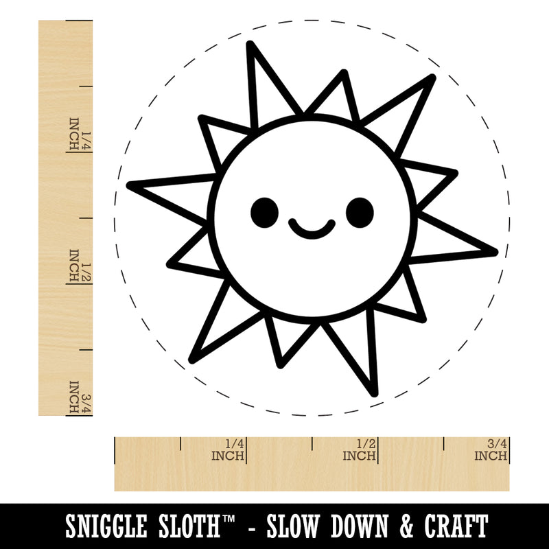 Smiling Sun Teacher Student Rubber Stamp for Stamping Crafting Planners
