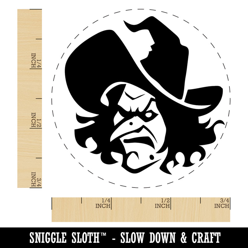 Evil Wicked Witch Scowl Halloween Rubber Stamp for Stamping Crafting Planners