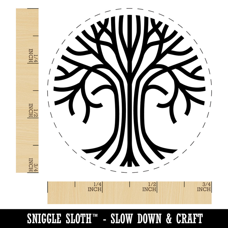 Geometric Lines Tree of Life Rubber Stamp for Stamping Crafting Planners