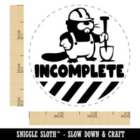 Incomplete Construction Builder Beaver Teacher Student Rubber Stamp for Stamping Crafting Planners