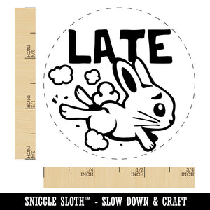 Late Running Bunny Rabbit Teacher Student Rubber Stamp for Stamping Crafting Planners