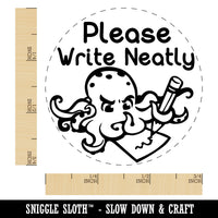 Please Write Neatly Octopus Teacher Student Rubber Stamp for Stamping Crafting Planners