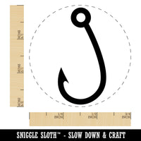 Single Barbed Fishing Hook Angler Fisherman Rubber Stamp for Stamping Crafting Planners