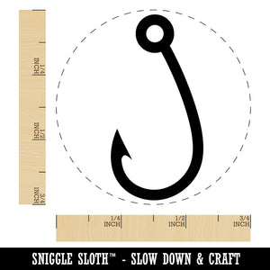 Single Barbed Fishing Hook Angler Fisherman Rubber Stamp for Stamping Crafting Planners