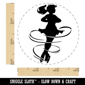 Spinning Jump Ice Figure Skating Skater Woman Rubber Stamp for Stamping Crafting Planners