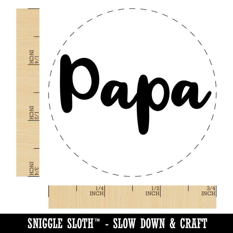 Papa Cursive Text Dad Father Rubber Stamp for Stamping Crafting Planners