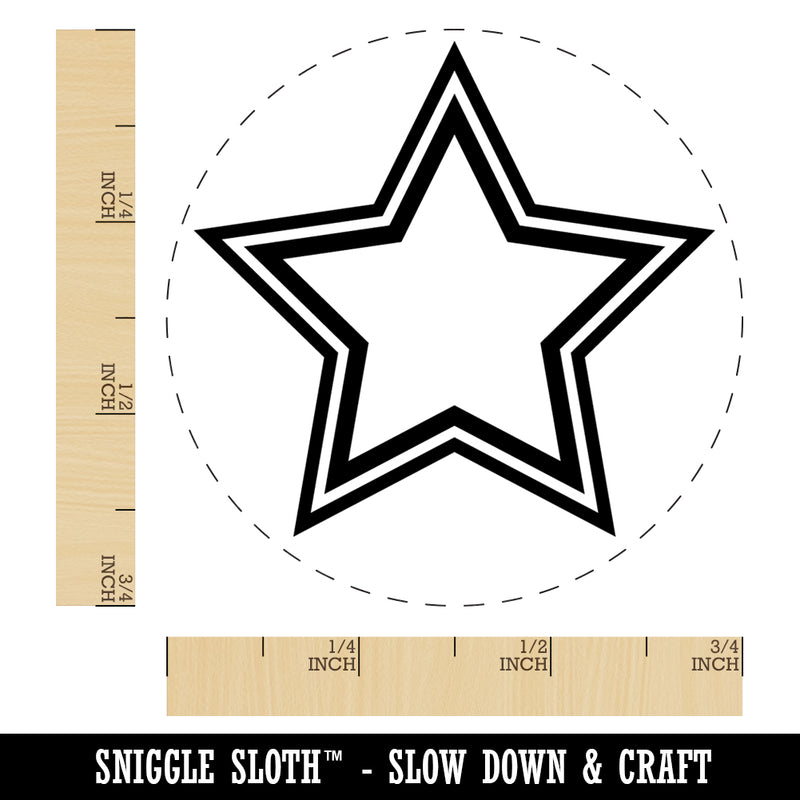 Star Inner Outline Rubber Stamp for Stamping Crafting Planners