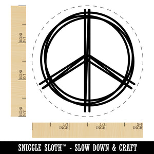 Sketchy Peace Sign Doodle Rubber Stamp for Stamping Crafting Planners