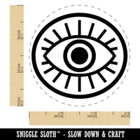Ominous Eye with Eyelashes in Circle Rubber Stamp for Stamping Crafting Planners