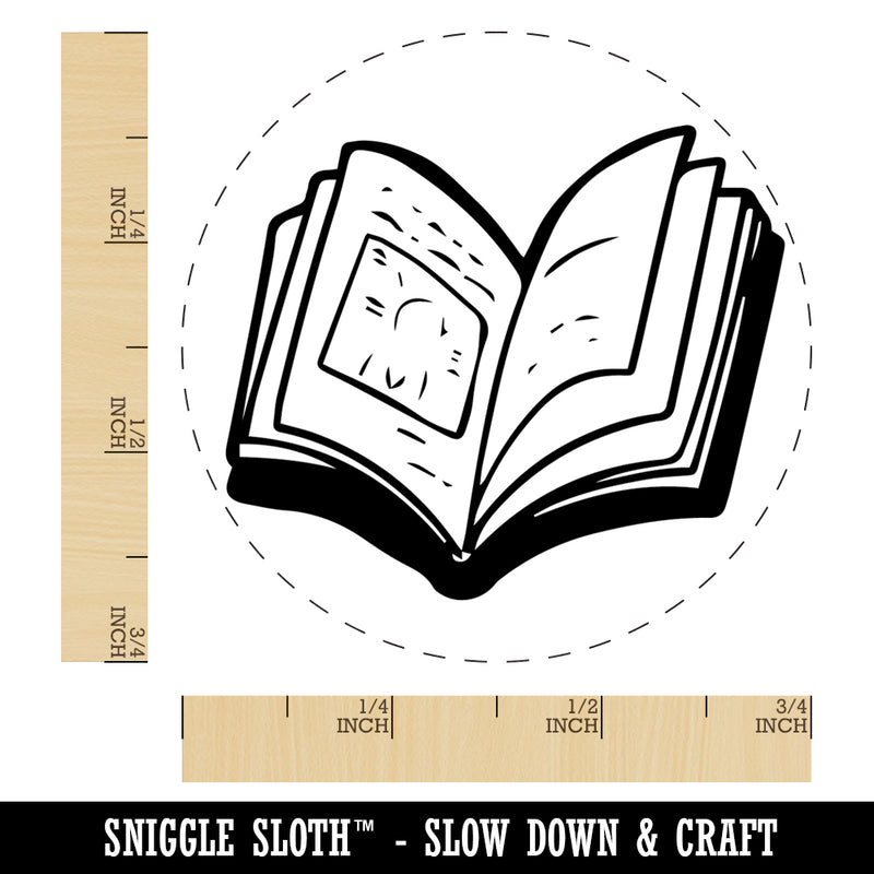 Open Book Rubber Stamp for Stamping Crafting Planners