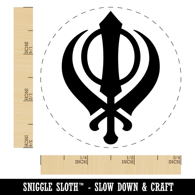 Sikh Khanda Indian Punjab Religious Symbol Rubber Stamp for Stamping Crafting Planners