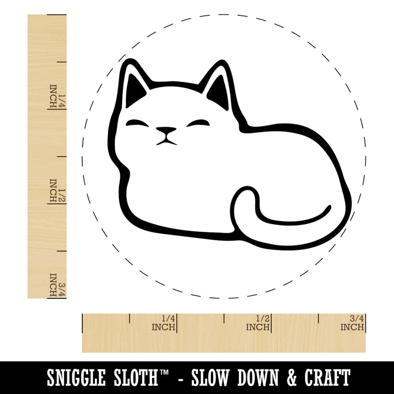 Sleepy Cat Loaf Rubber Stamp for Stamping Crafting Planners