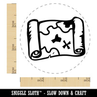 Treasure Map Scroll Pirate X Marks the Spot Rubber Stamp for Stamping Crafting Planners
