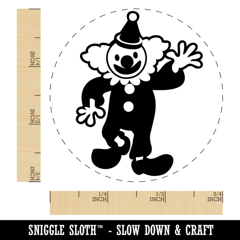 Waving Clown Circus Carnival Rubber Stamp for Stamping Crafting Planners