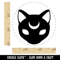 Witch Cat Head with Moon on Forehead Rubber Stamp for Stamping Crafting Planners