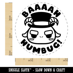 Bah Humbug Funny Christmas Pun Goat Rubber Stamp for Stamping Crafting Planners