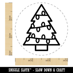 Christmas Tree with Lights Rubber Stamp for Stamping Crafting Planners