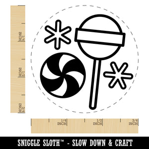 Holiday Christmas Peppermint Lollipop Candy Rubber Stamp for Stamping Crafting Planners