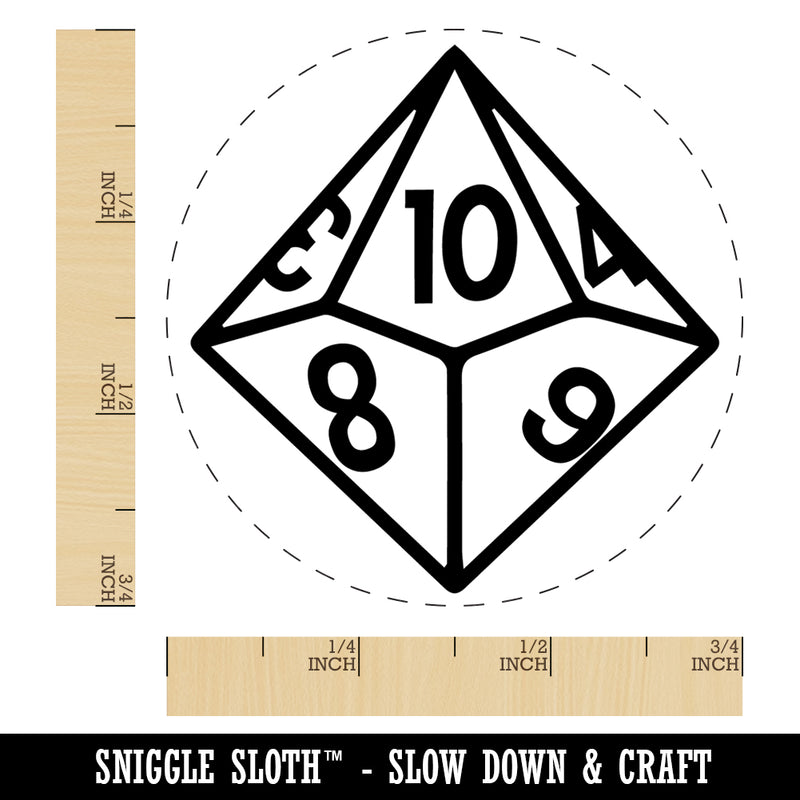 D10 10 Sided Gaming Gamer Dice Critical Role Rubber Stamp for Stamping Crafting Planners